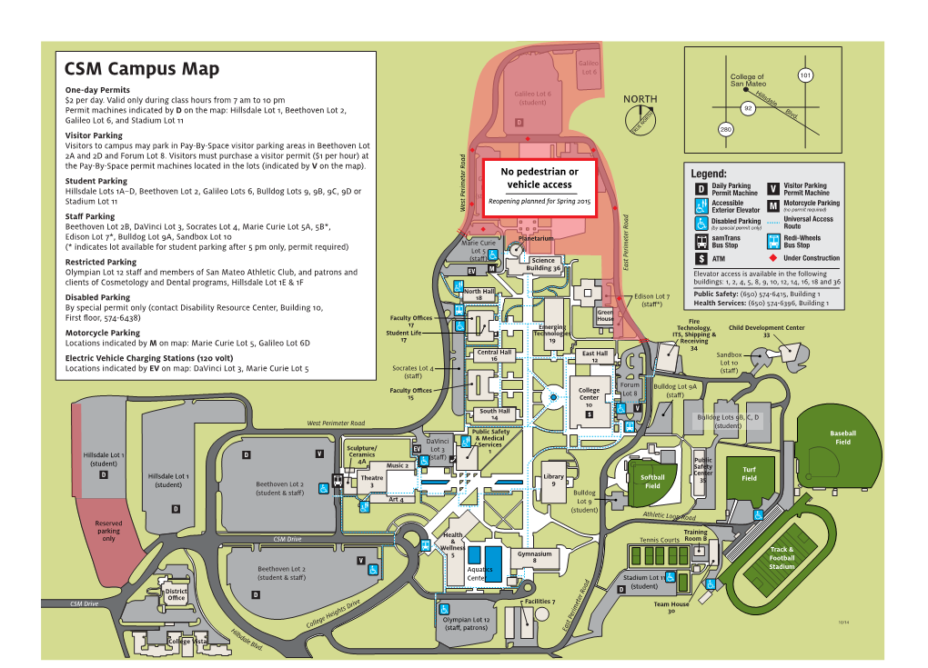 Campus Directory Parking Regulations CSM Campus
