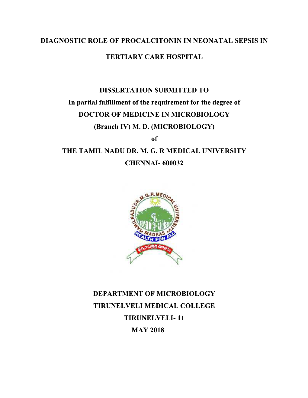 Diagnostic Role of Procalcitonin in Neonatal Sepsis In