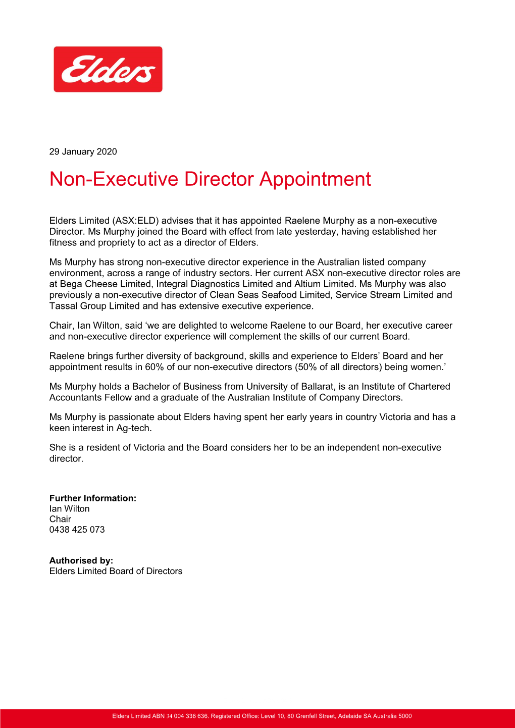 Non-Executive Director Appointment