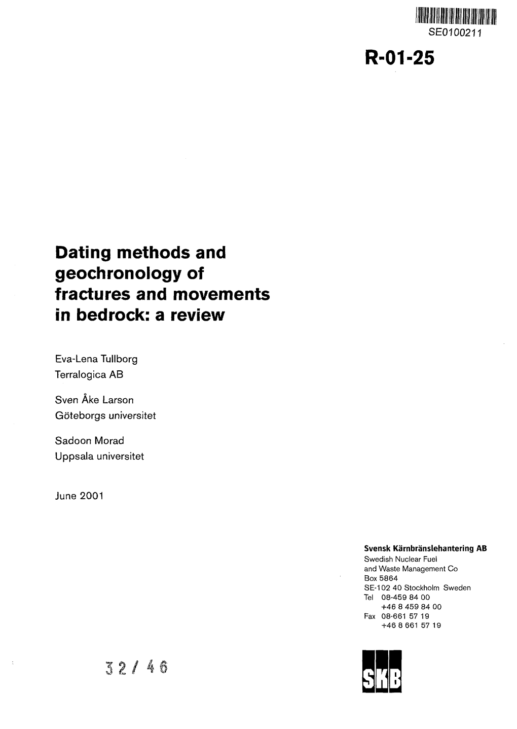 Dating Methods and Geochronology of Fractures and Movements in Bedrock: a Review