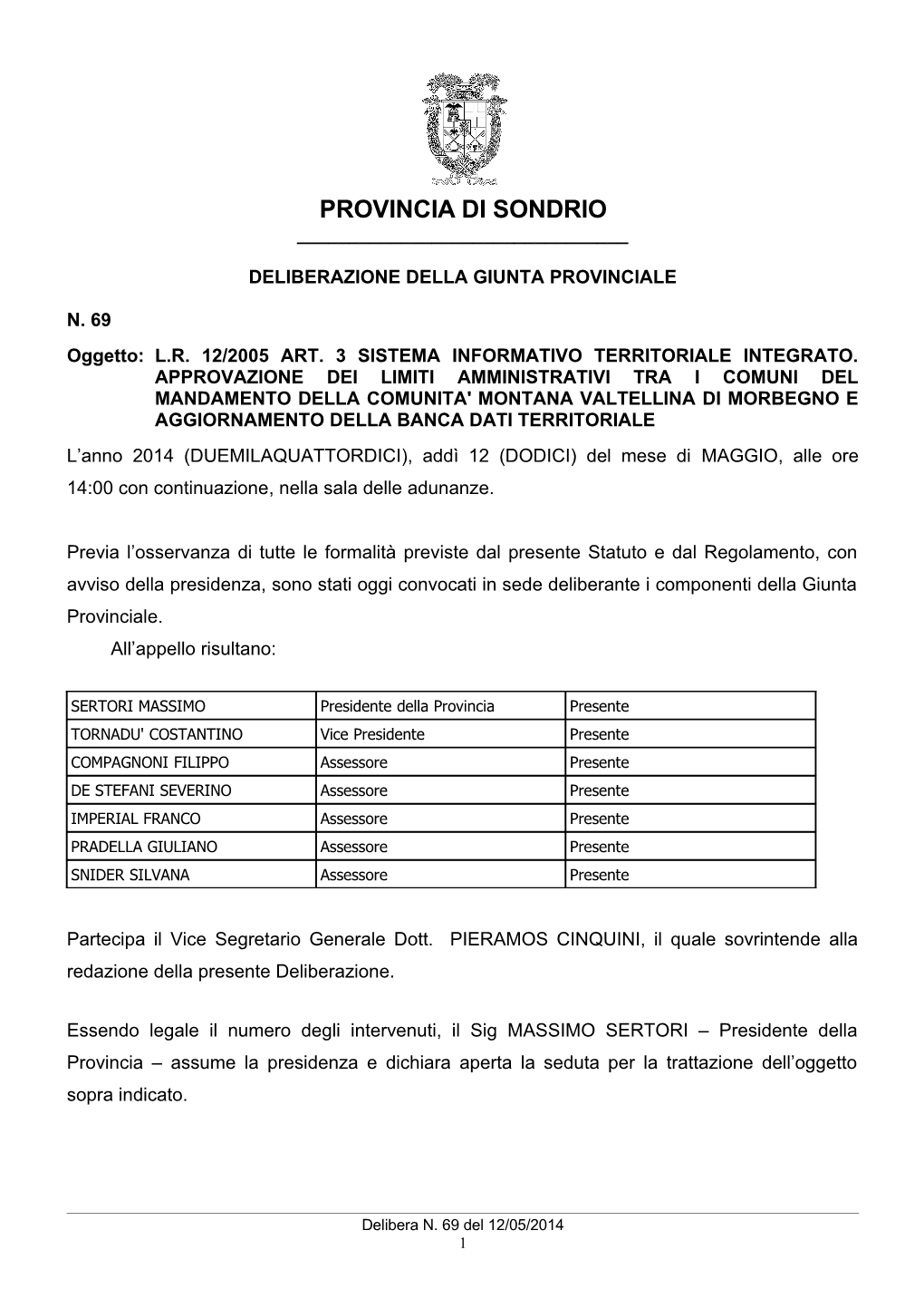 Provincia Di Sondrio ______