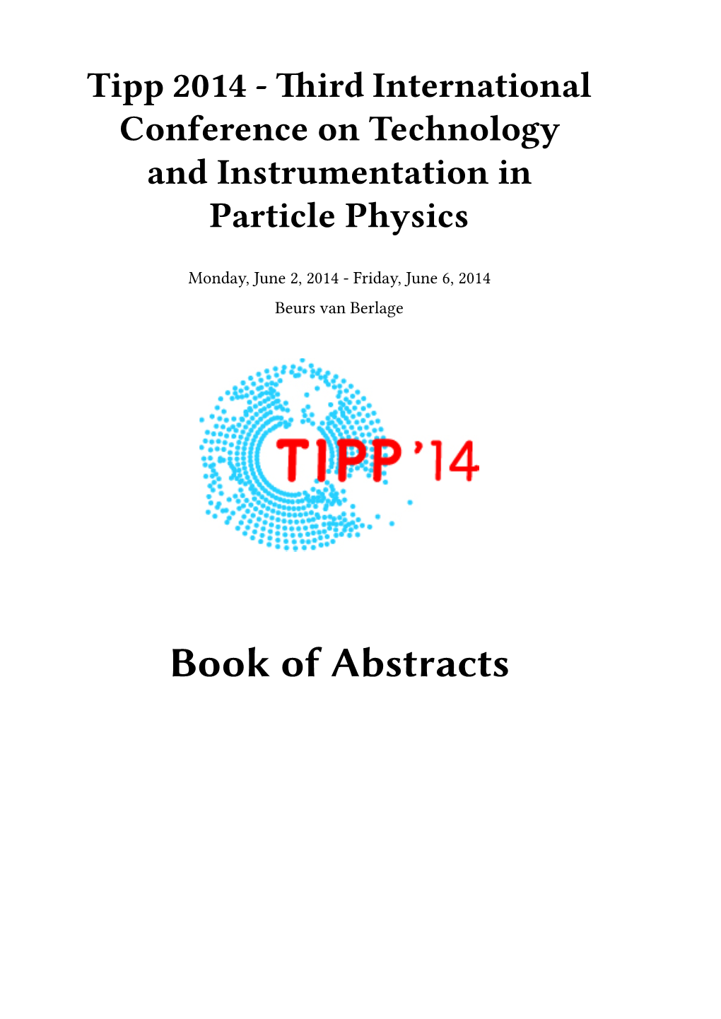 Book of Abstracts Ii Tipp2014 Book of Abstracts