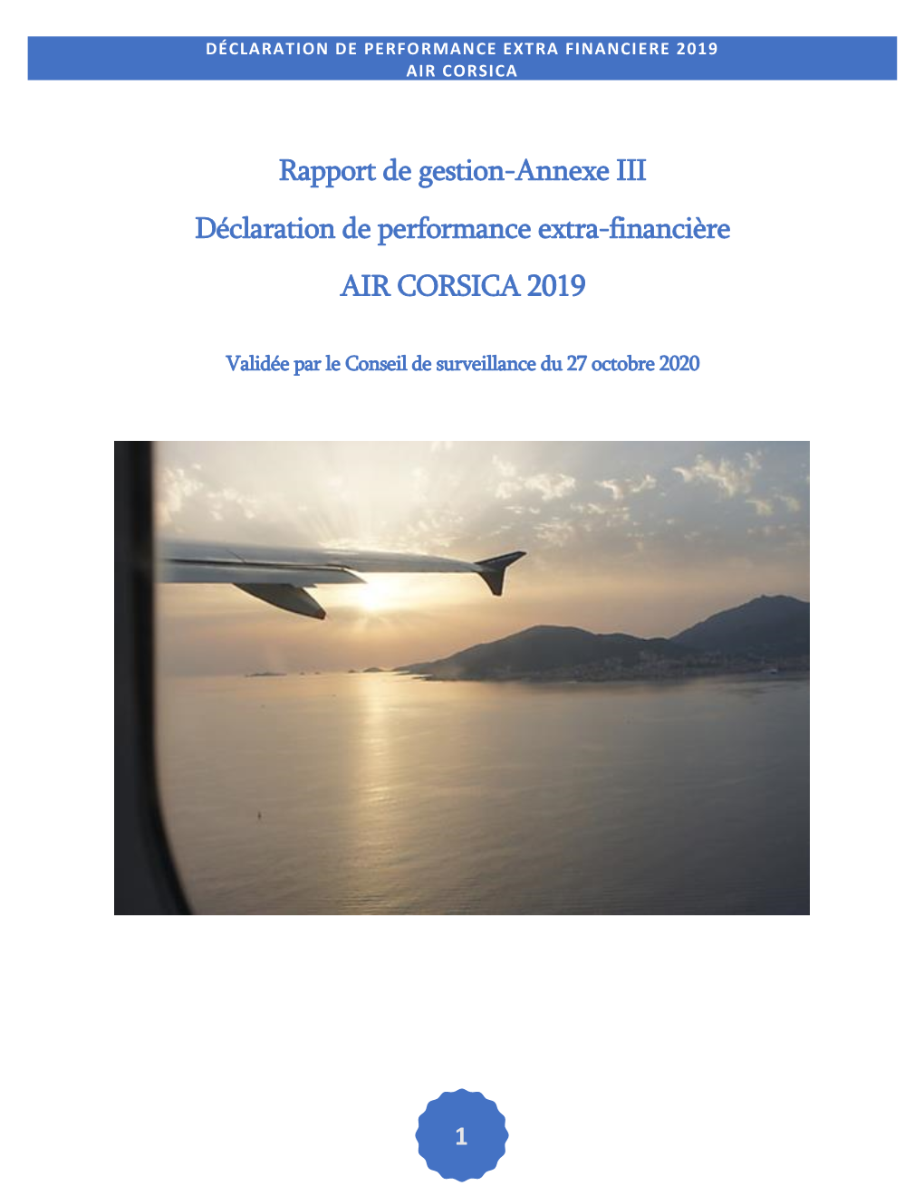 Déclaration De Performance Extra Financiere 2019 Air Corsica