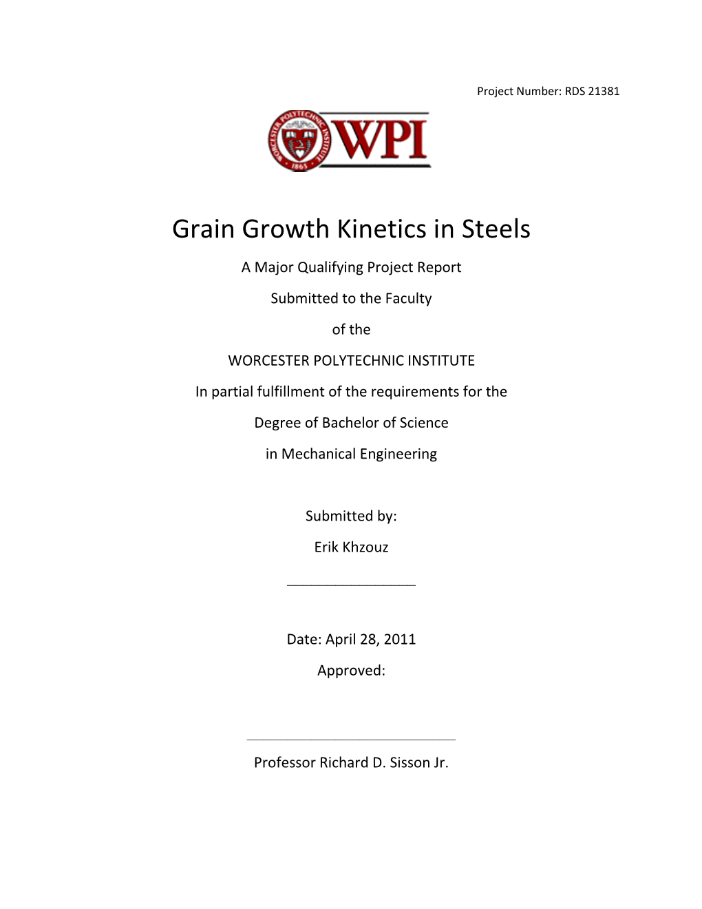 Grain Growth Kinetics in Steels