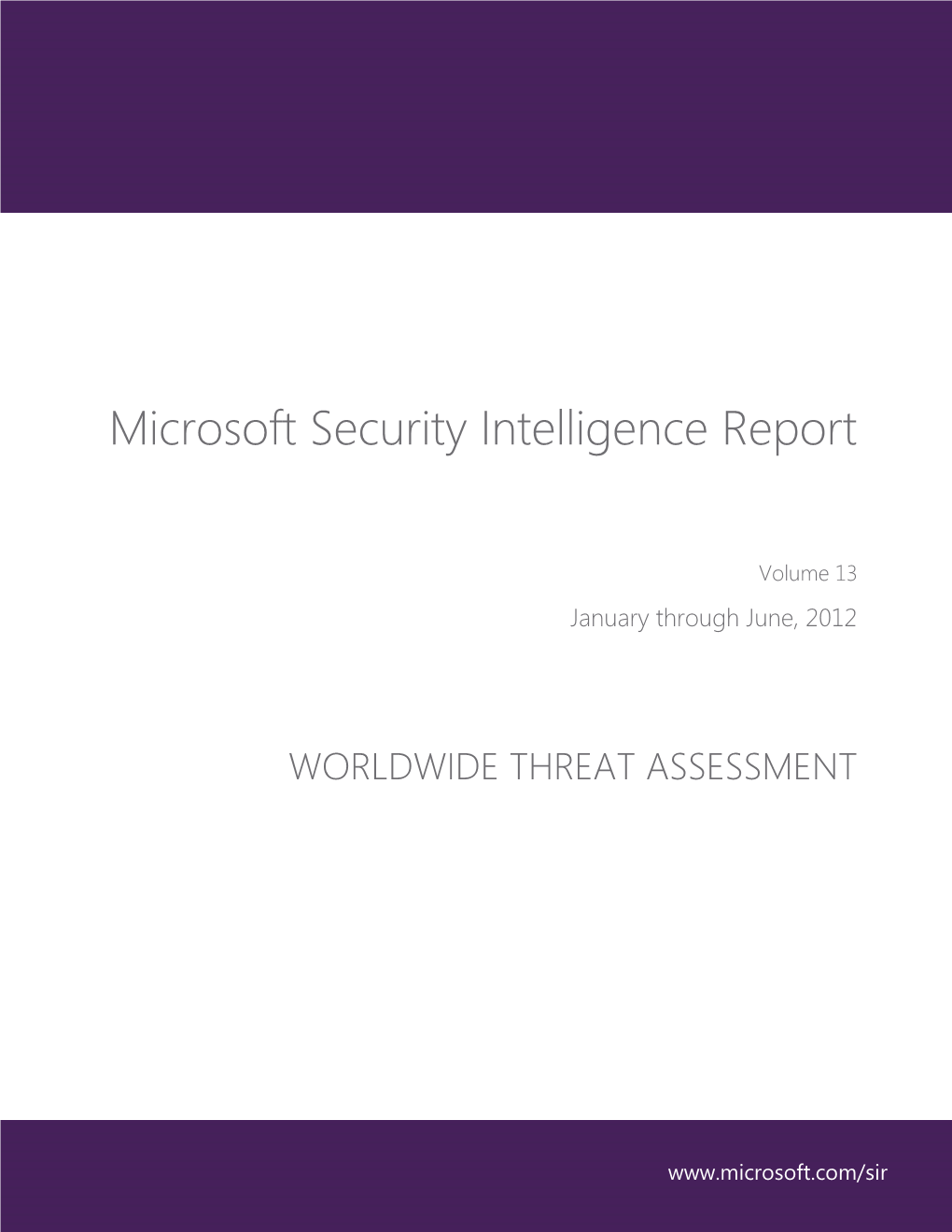 Microsoft Security Intelligence Report