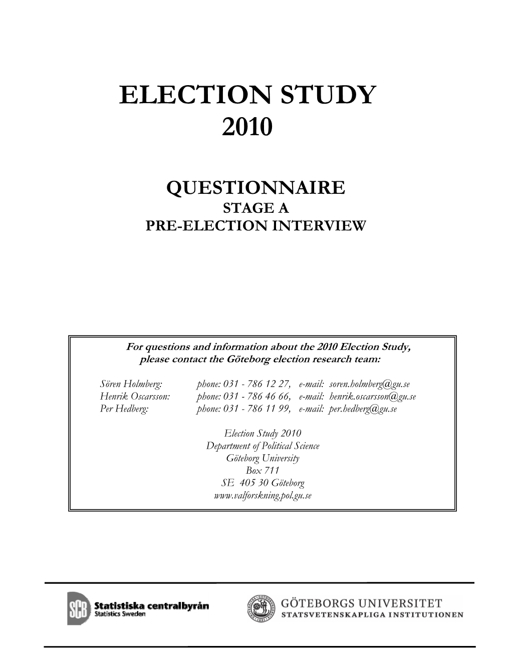 SNES Questionnaire 2010