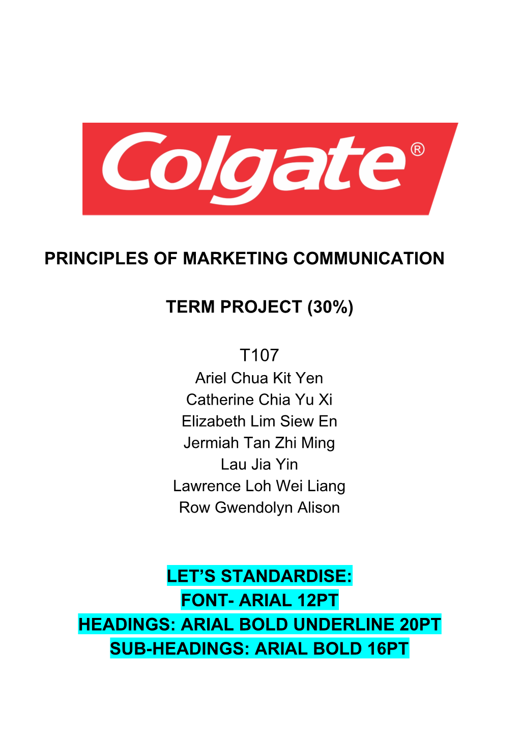 Principles of Marketing Communication Term Project