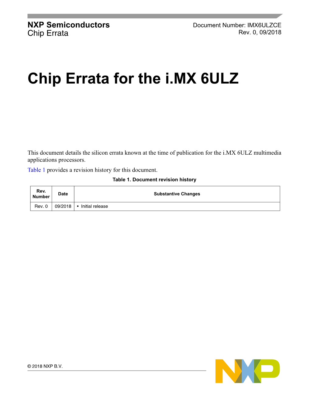 Chip Errata for the I.MX 6ULZ