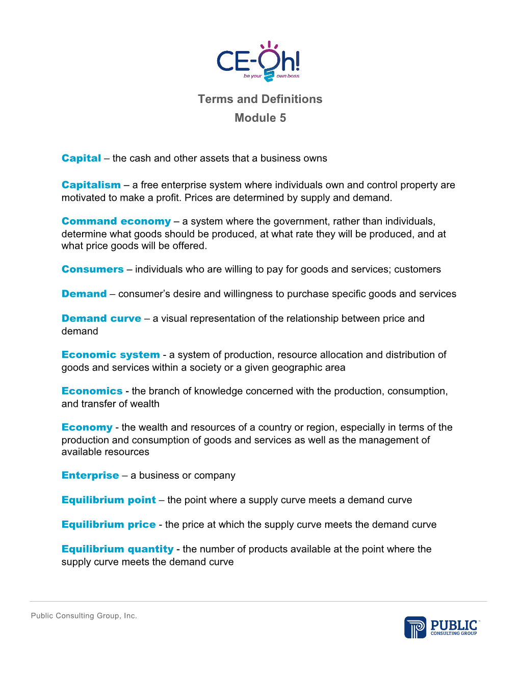 Module 05 – Terms and Definitions