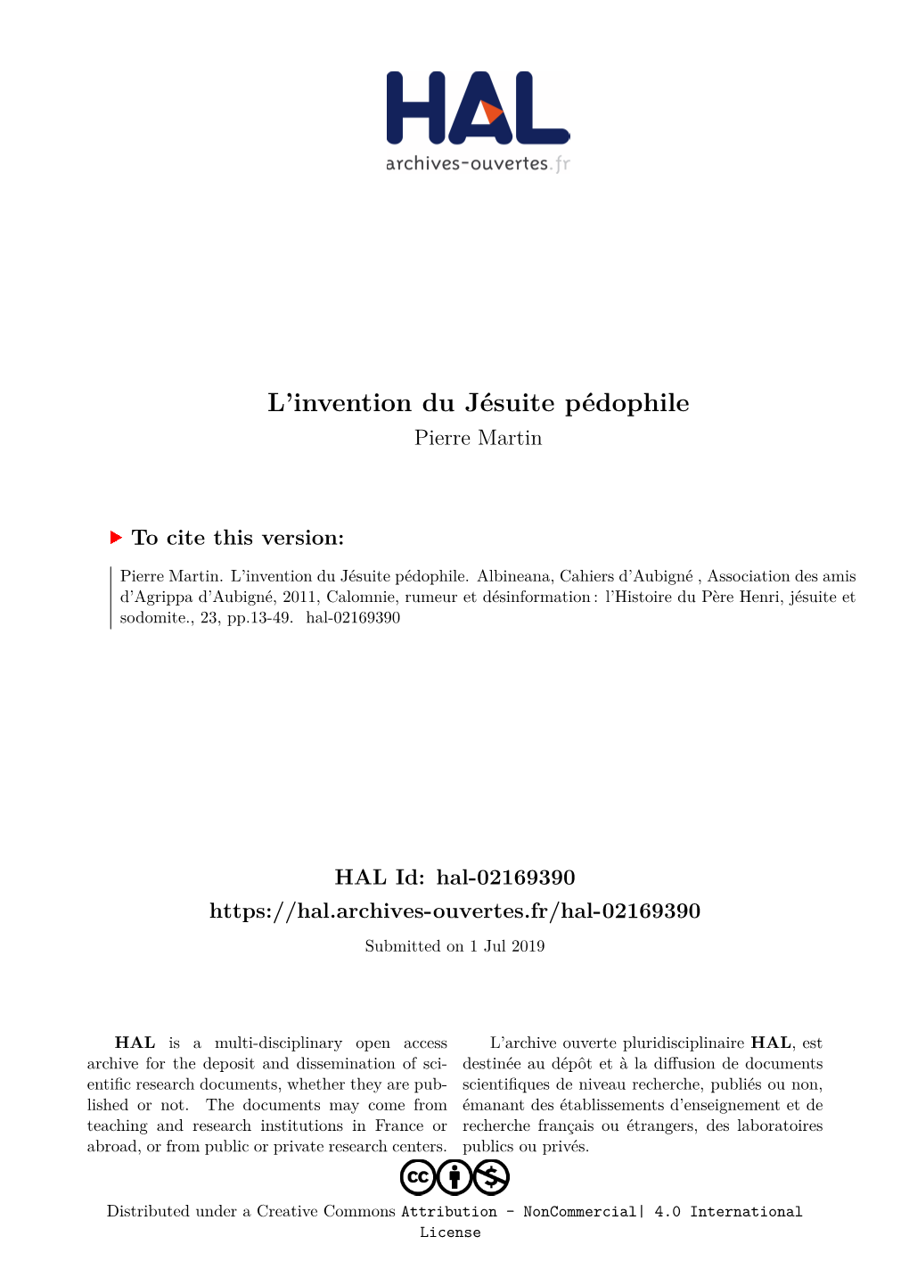 L'invention Du Jésuite Pédophile