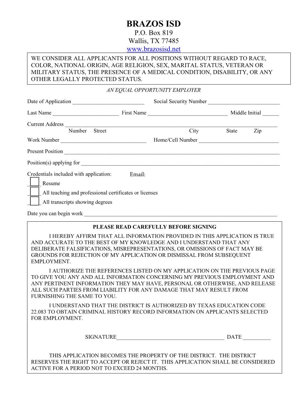 Teacher Application