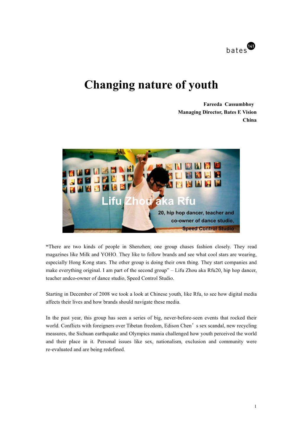 Changing Nature of Youth