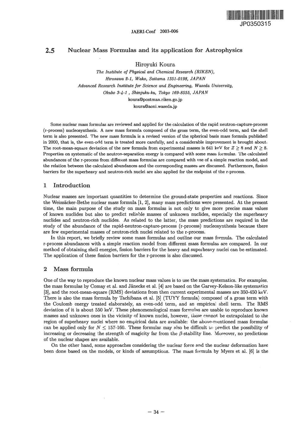 Nuclear Mass Formulas and Its Application for Astrophysics