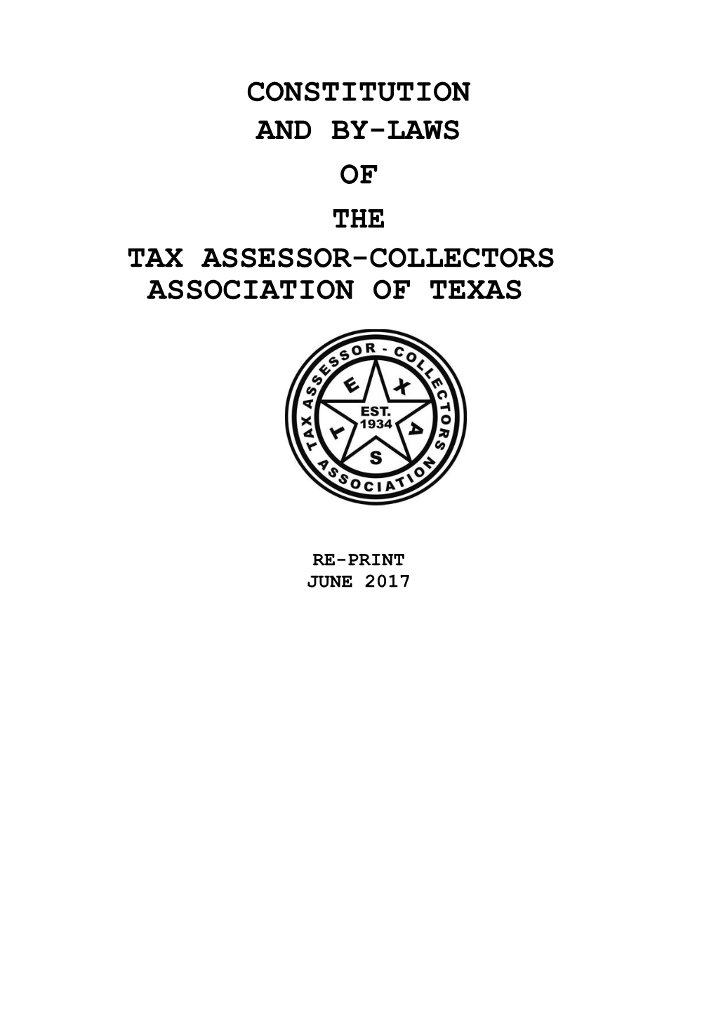 By Laws of the Tax Assessor Collectors Association of Texa