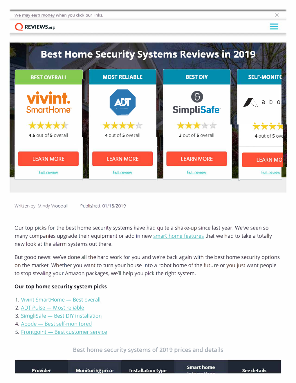 Vivint. 8 ,#:\Abo Smarthome CD Simplisafe· • • • • ' • • ' • • • • � �-� 4.5 out of S Overall 4 out of S Overall 3 out of S Overall