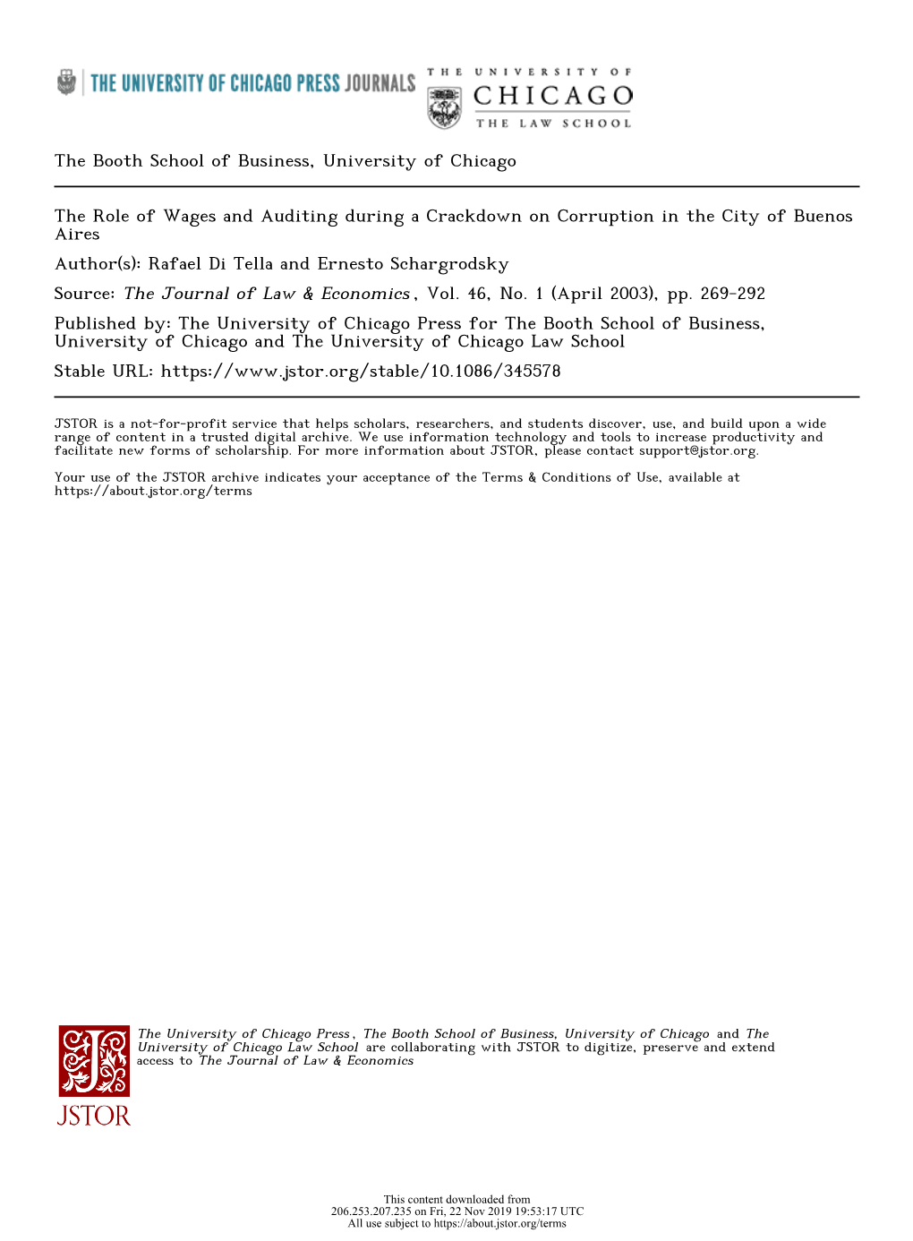 The Role of Wages and Auditing During a Crackdown on Corruption in the City of Buenos Aires