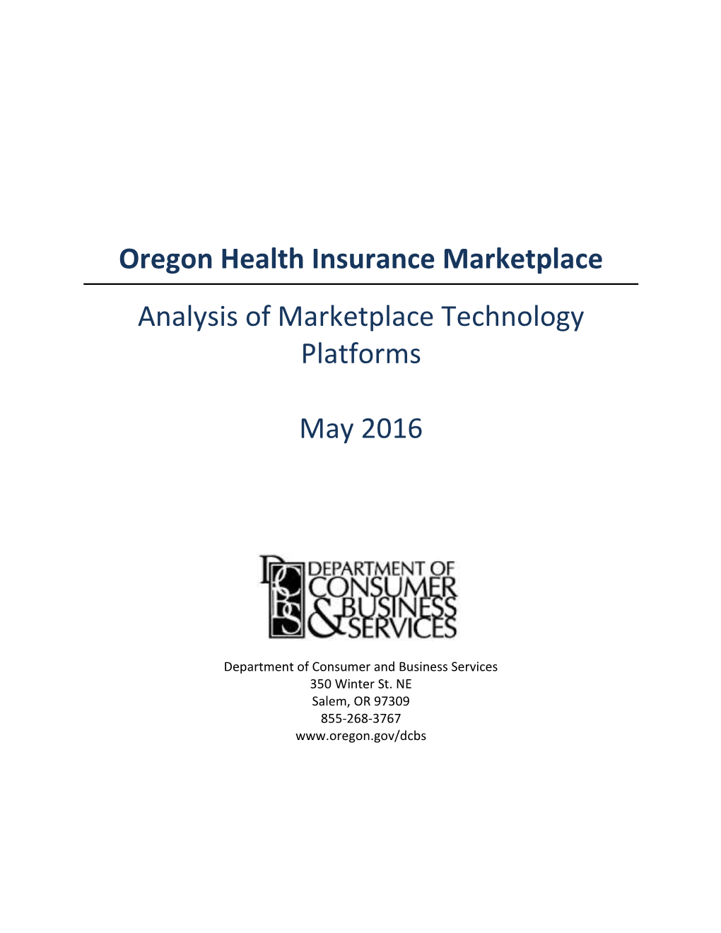 May 4, 2016 Marketplace Technology Options Analysis