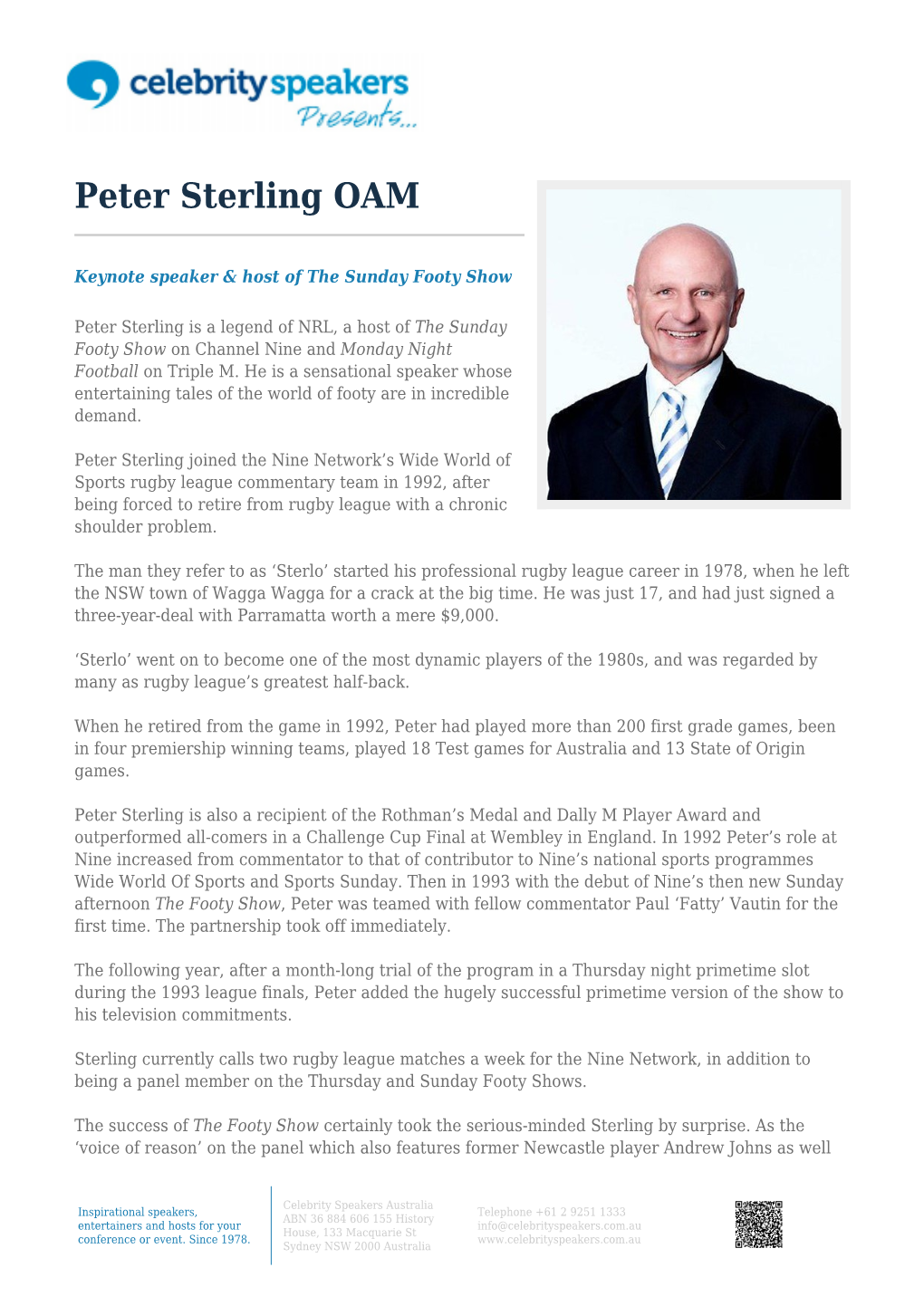 Peter Sterling OAM