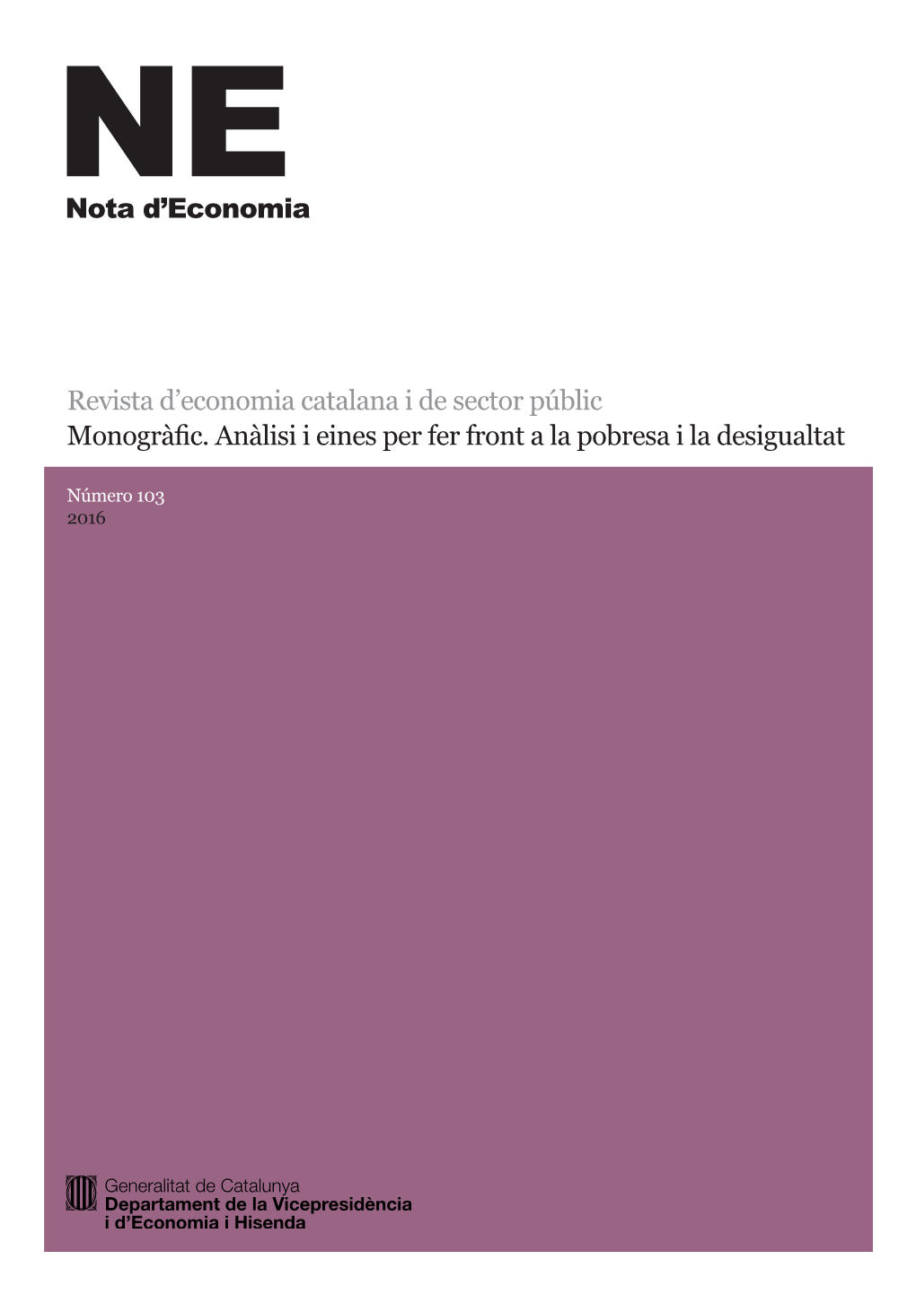 Nota D'economia Revista D'economia Catalana I De Sector Públic