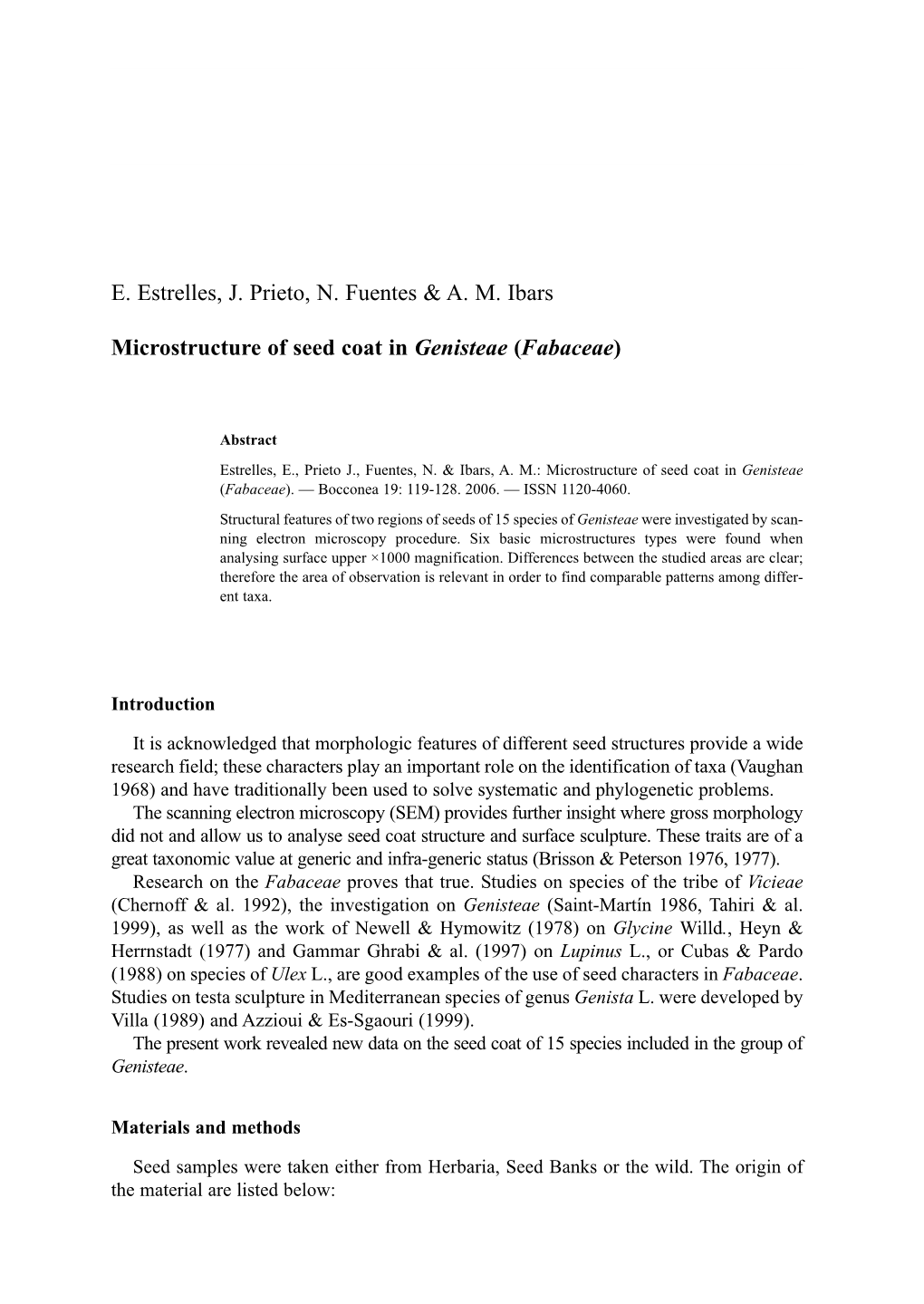E. Estrelles, J. Prieto, N. Fuentes & A. M. Ibars Microstructure of Seed