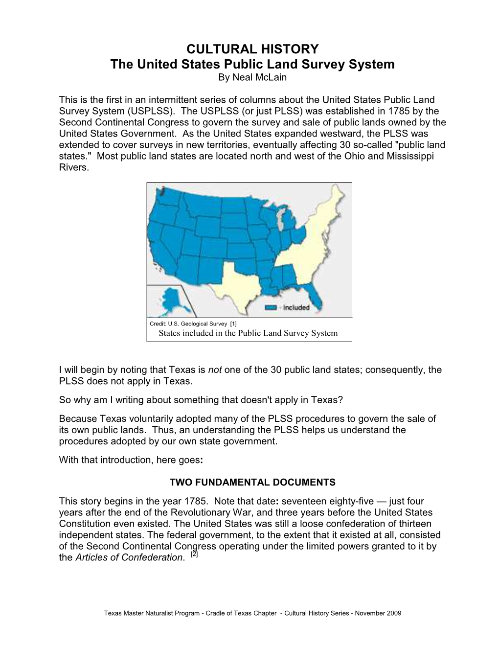 U. S. Public Land Survey System