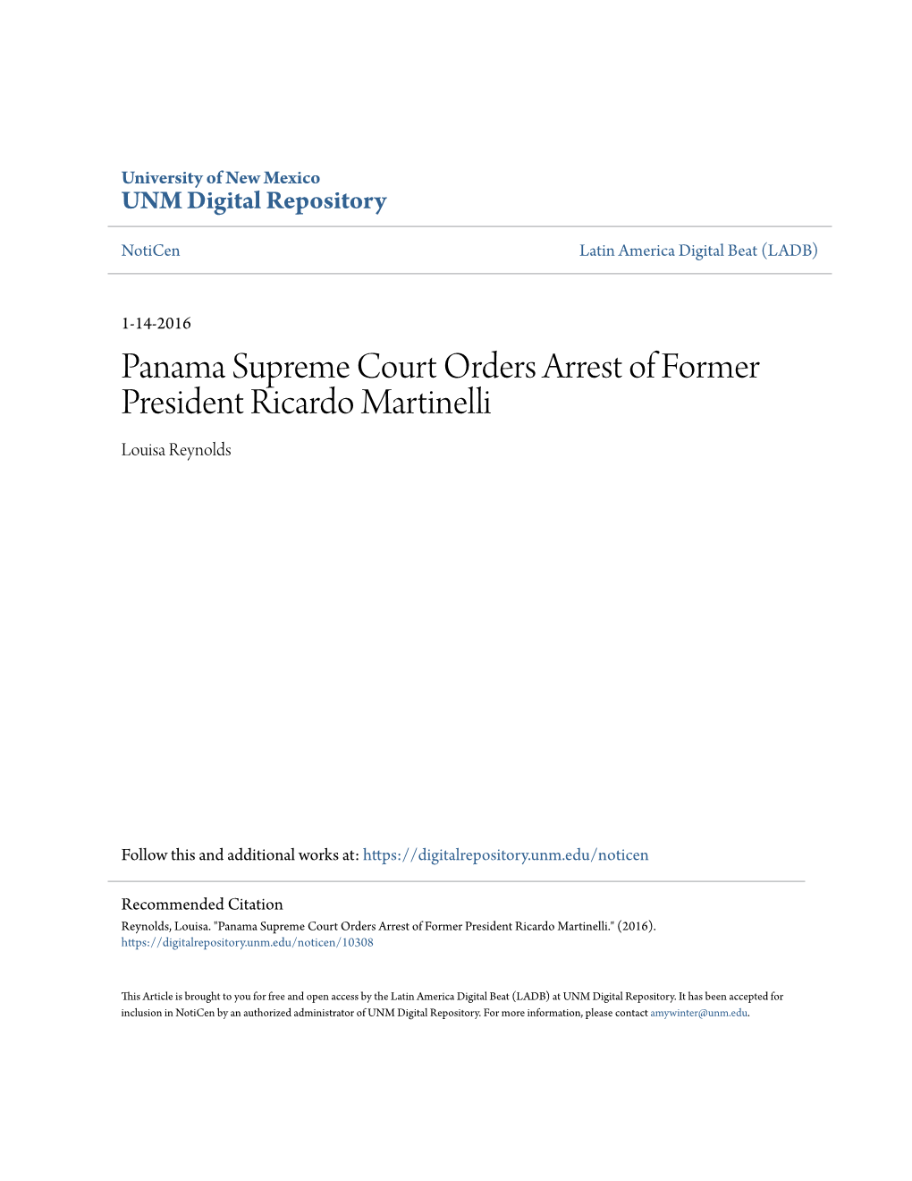 Panama Supreme Court Orders Arrest of Former President Ricardo Martinelli Louisa Reynolds