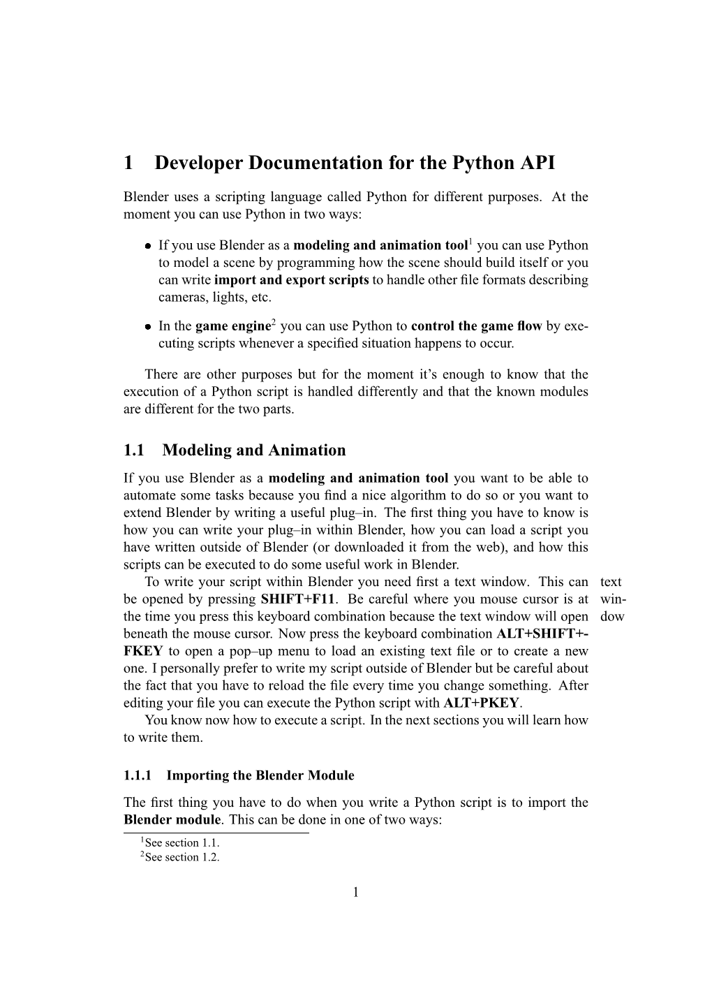 1 Developer Documentation for the Python API