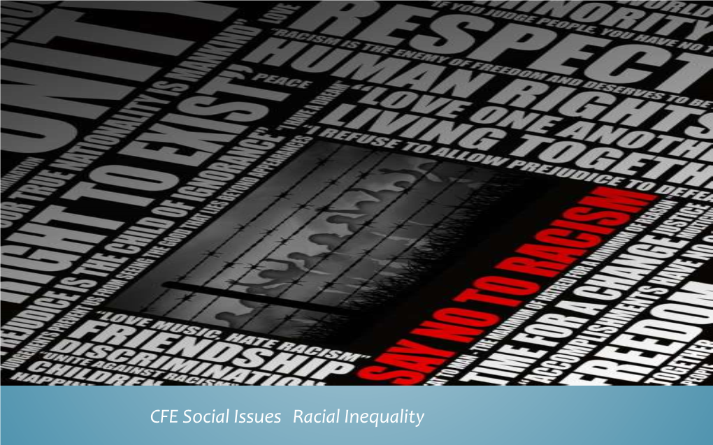 CFE Social Issues Racial Inequality MULTICULTURAL UK