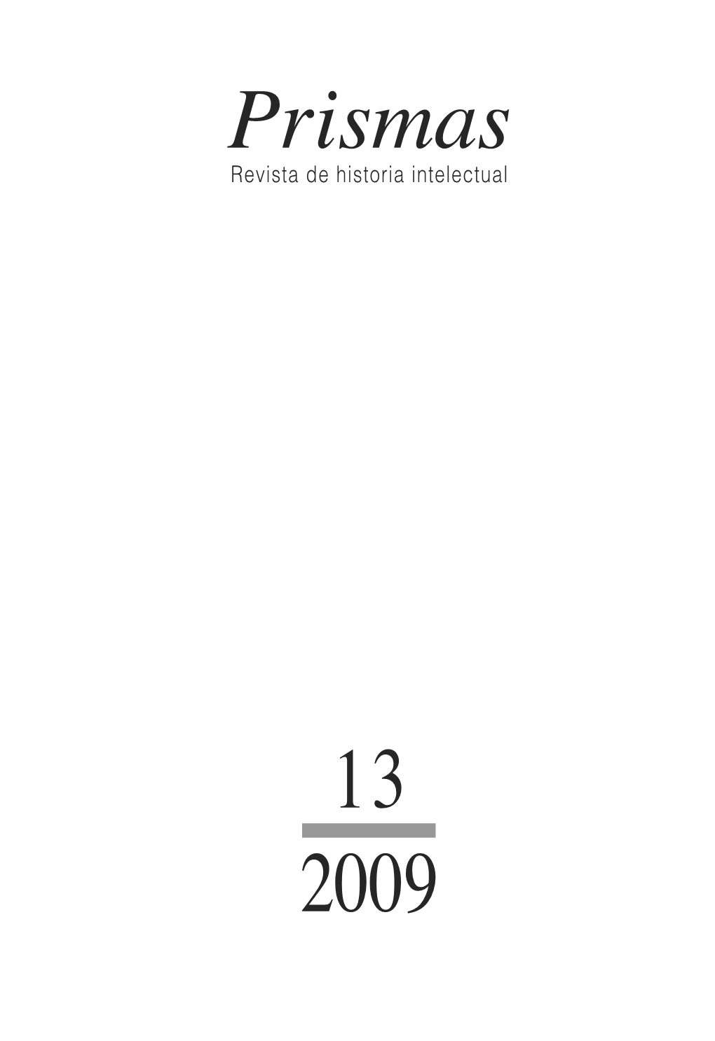 Prismas, Nº 13, 2009 11