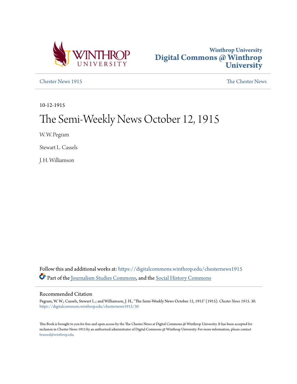 The Semi-Weekly News October 12, 1915