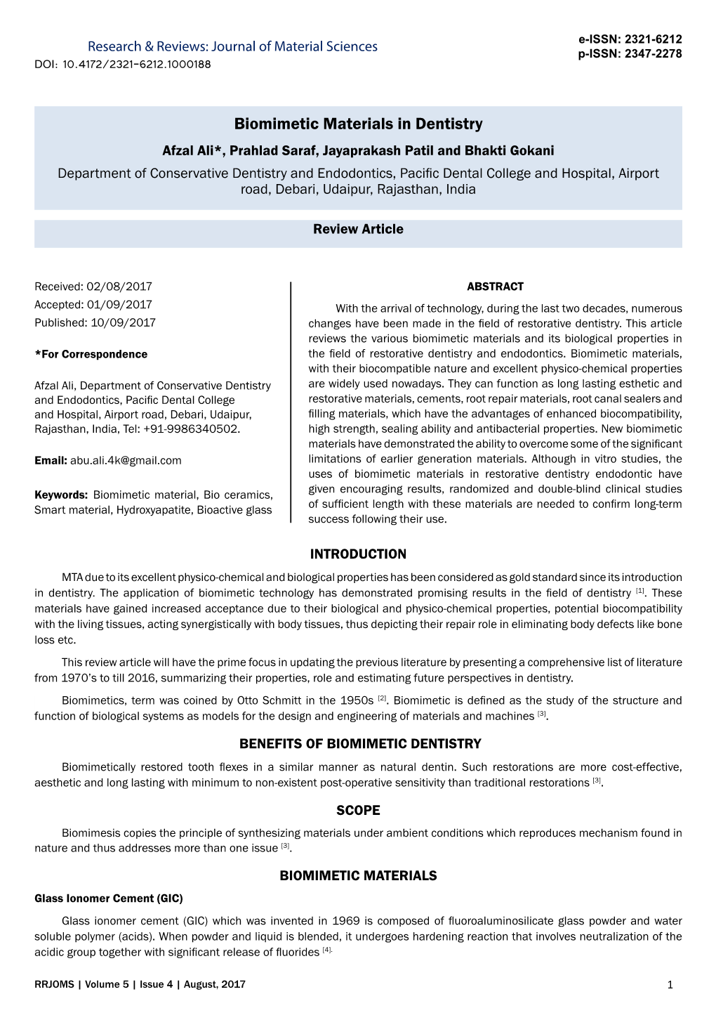 Biomimetic Materials in Dentistry