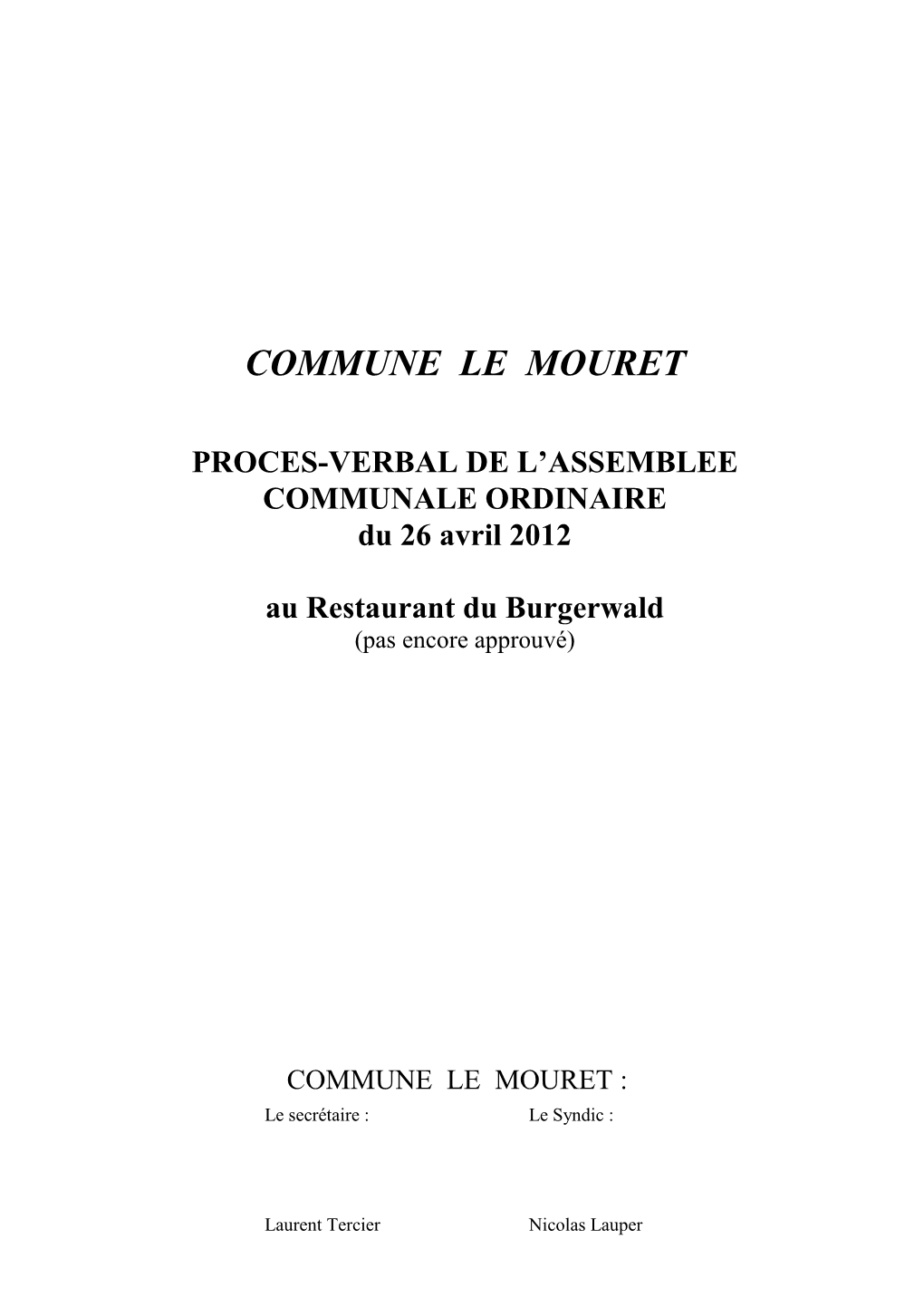 26.04.2012 Assemblée Communale Des Comptes 2011