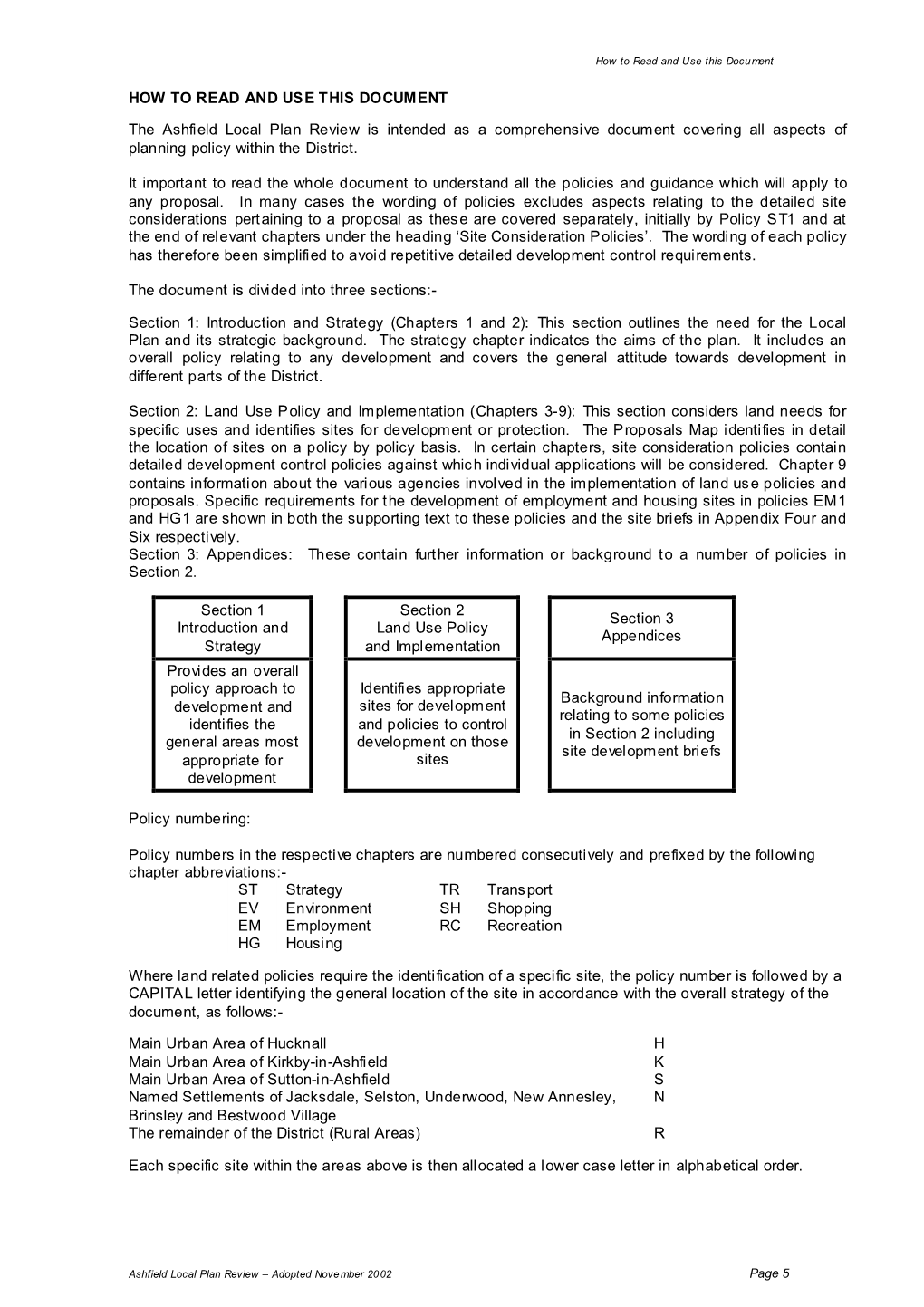 HOW to READ and USE THIS DOCUMENT the Ashfield Local