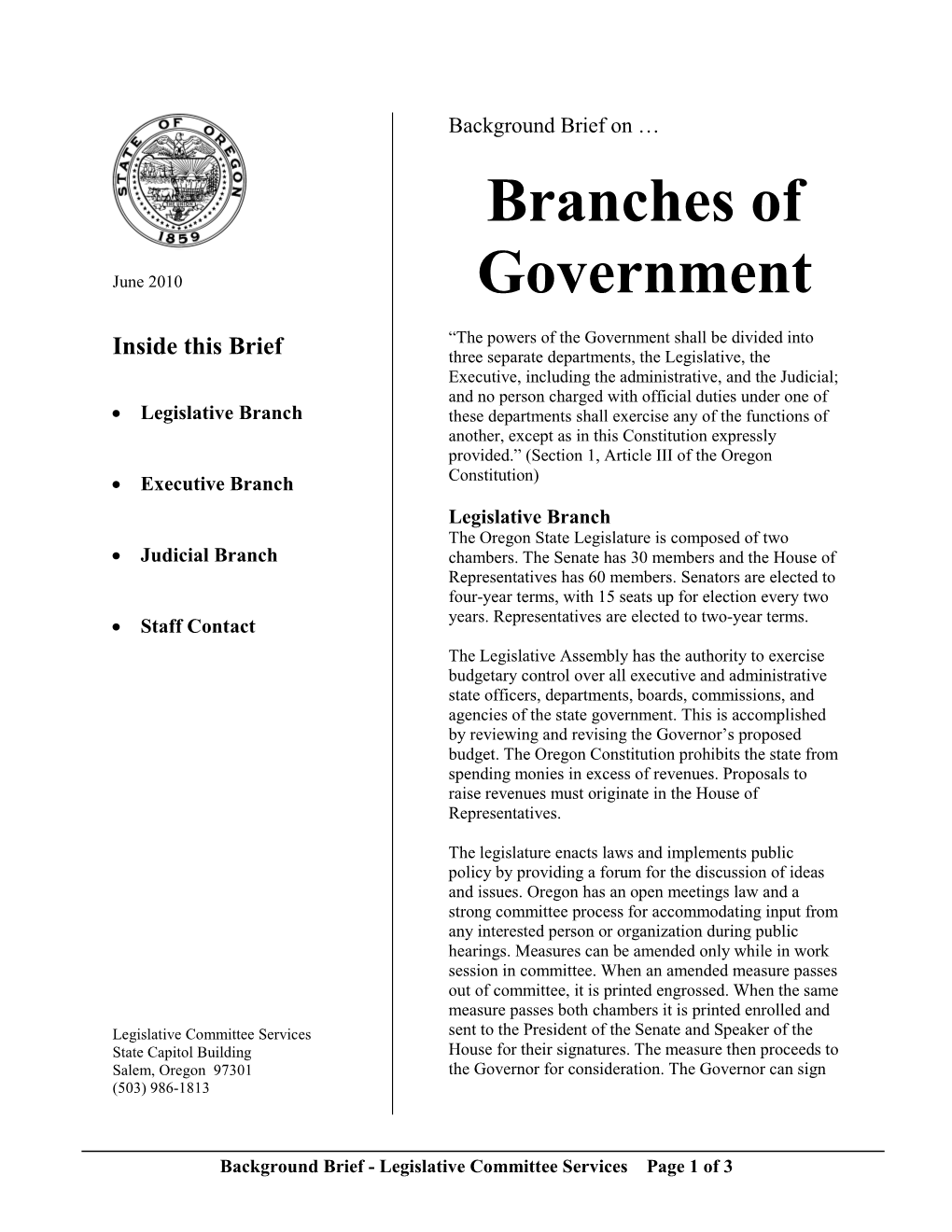 Branches of Government