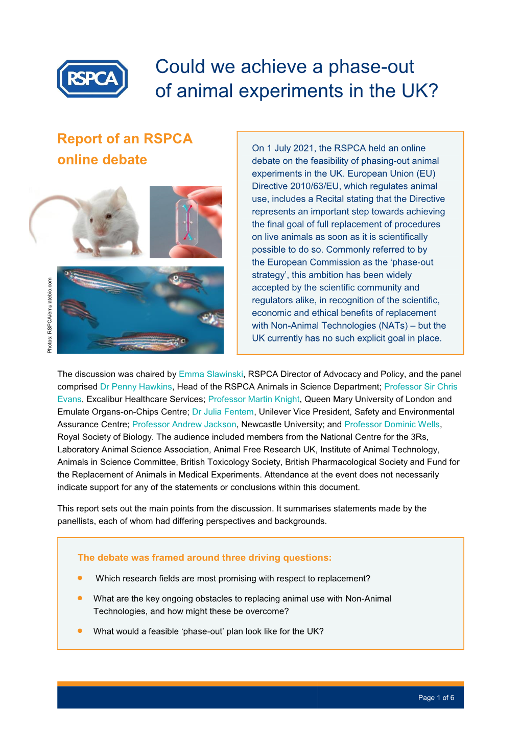 Could We Achieve a Phase-Out of Animal Experiments in The