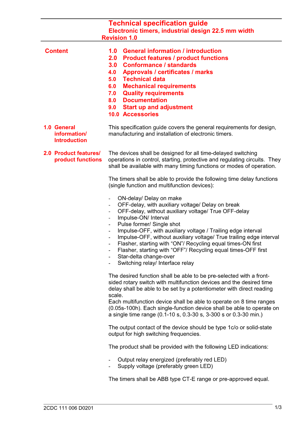 Content 1.0 General Information / Introduction