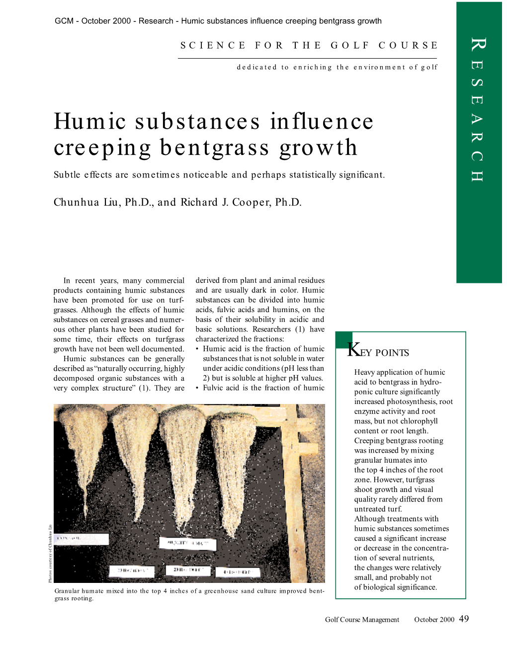 Humic Acids on Bentgrass