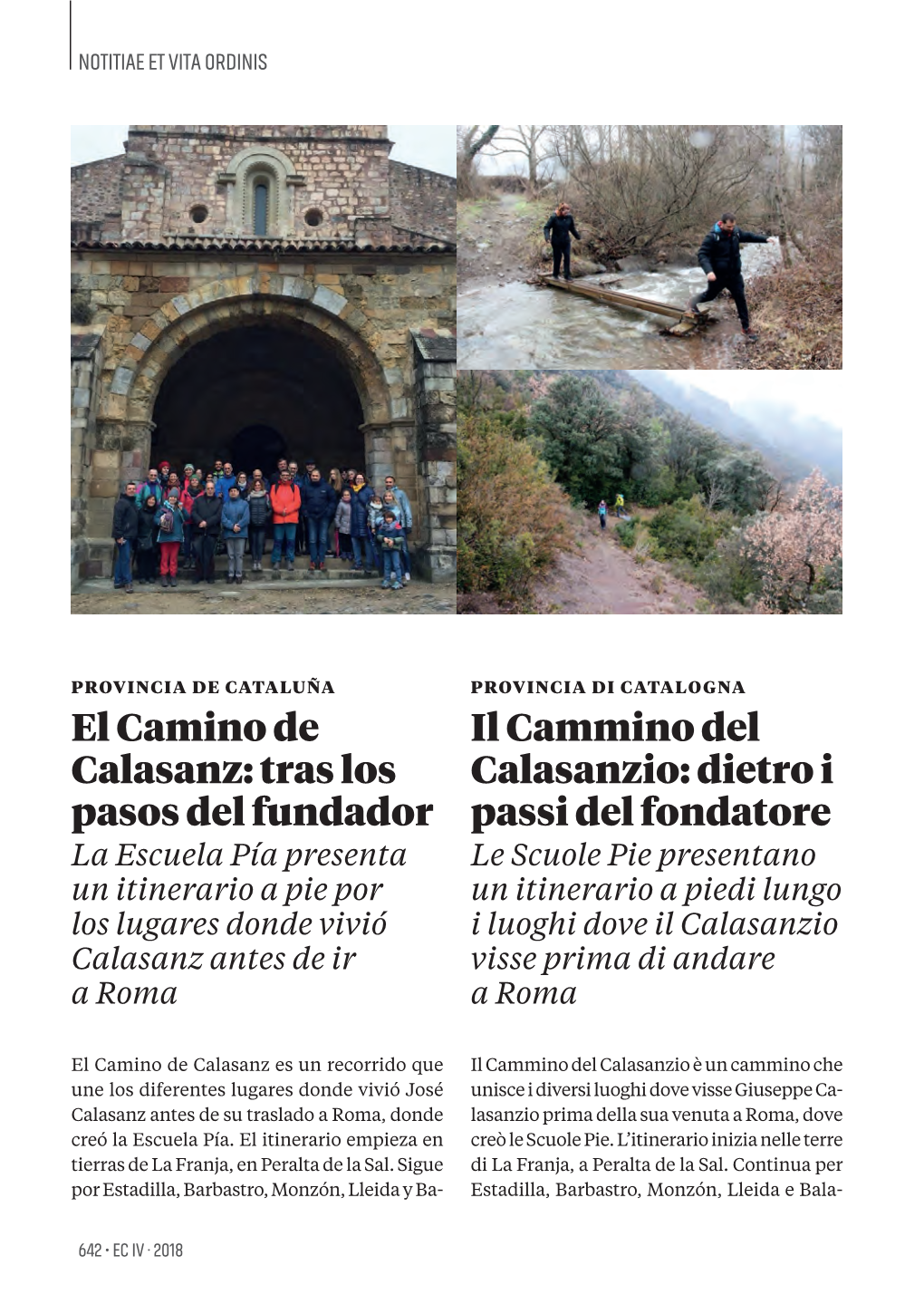 Dietro I Passi Del Fondatore El Camino De Calasanz