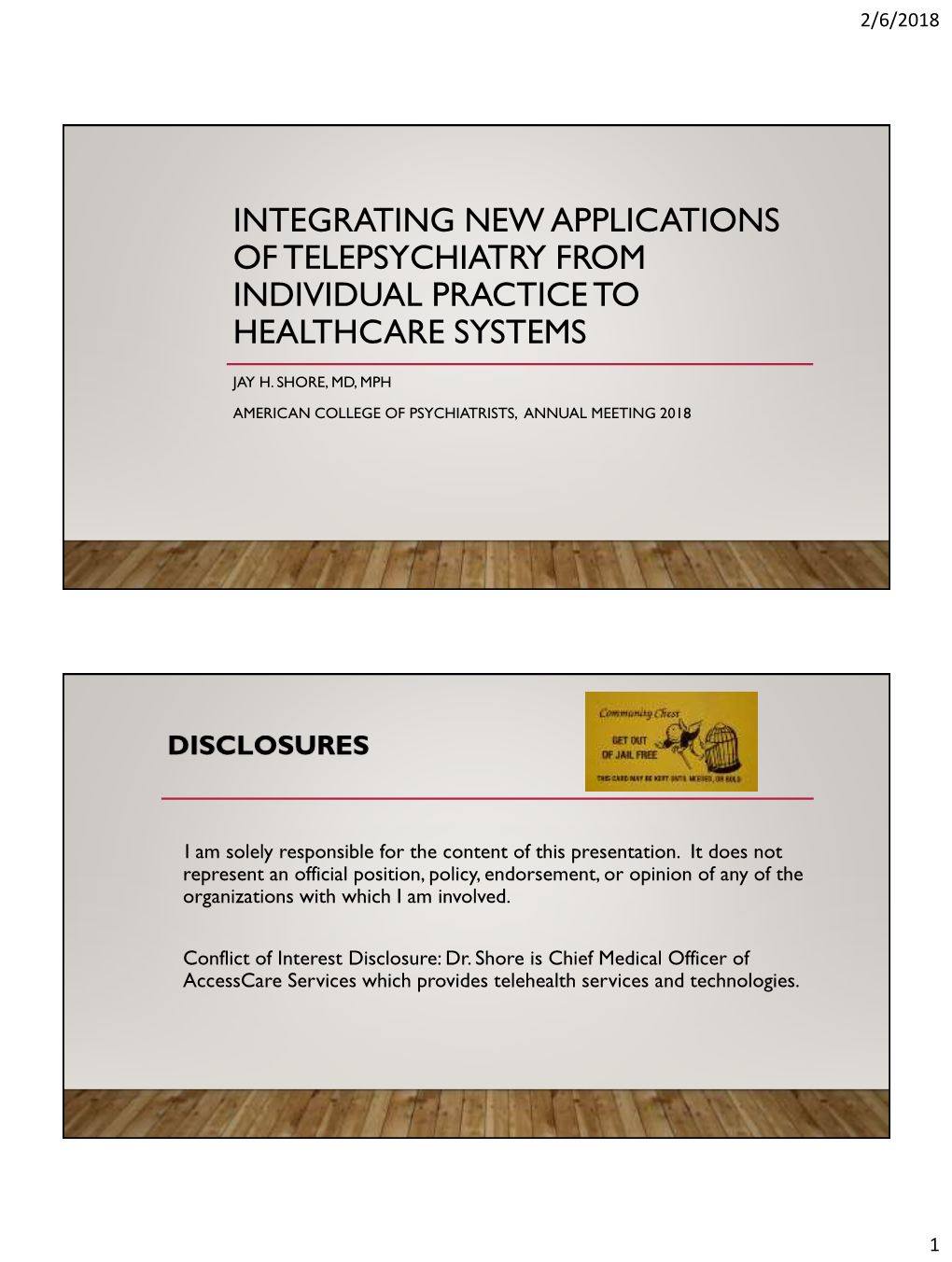 Integrating New Applications of Telepsychiatry from Individual Practice to Healthcare Systems