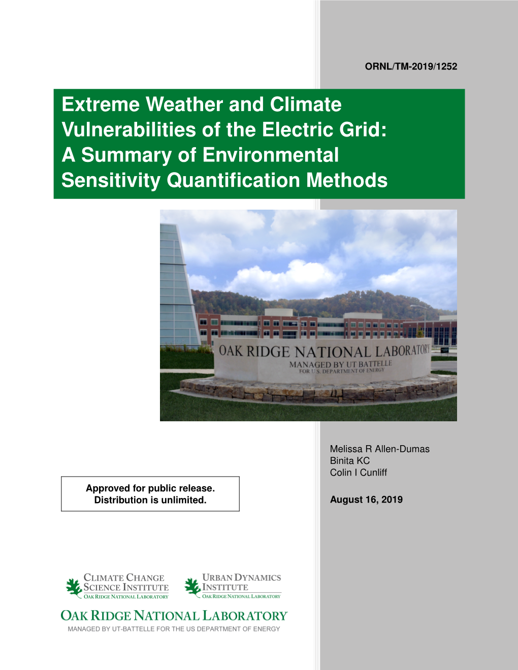 Extreme Weather and Climate Vulnerabilities of the Electric Grid: a Summary of Environmental Sensitivity Quantiﬁcation Methods