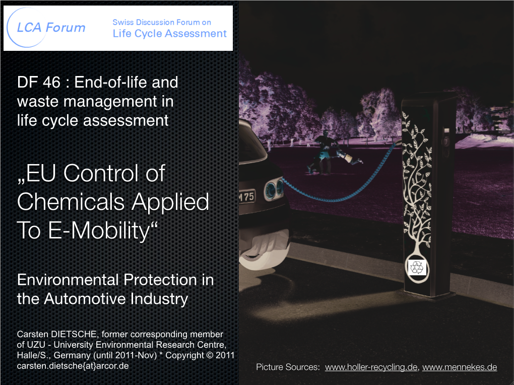 „EU Control of Chemicals Applied to E-Mobility“