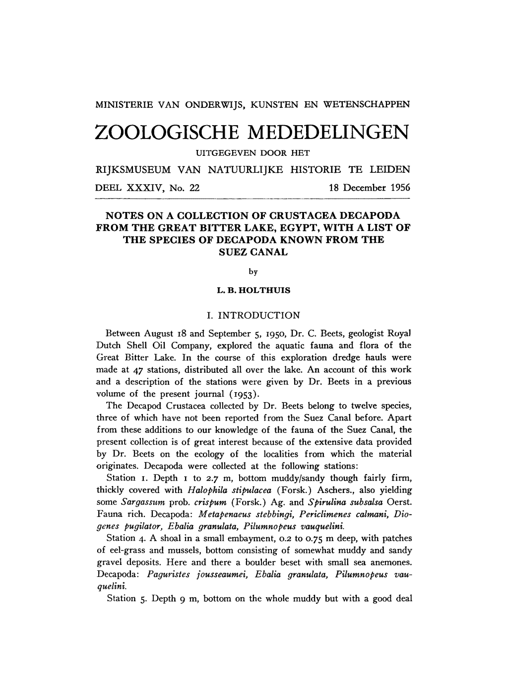 Zoologische Mededelingen