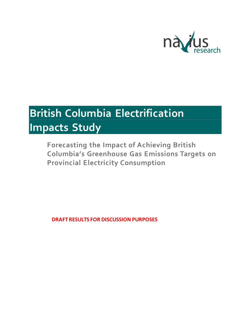 British Columbia Electrification Impacts Study
