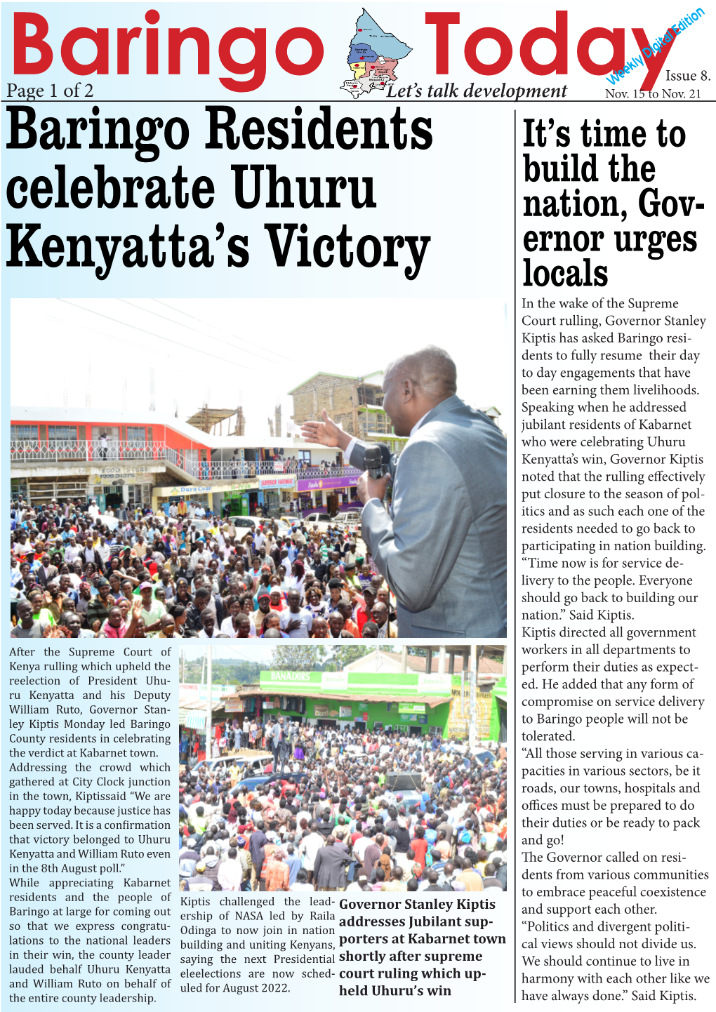 Baringo Residents Celebrate Uhuru Kenyatta's Victory