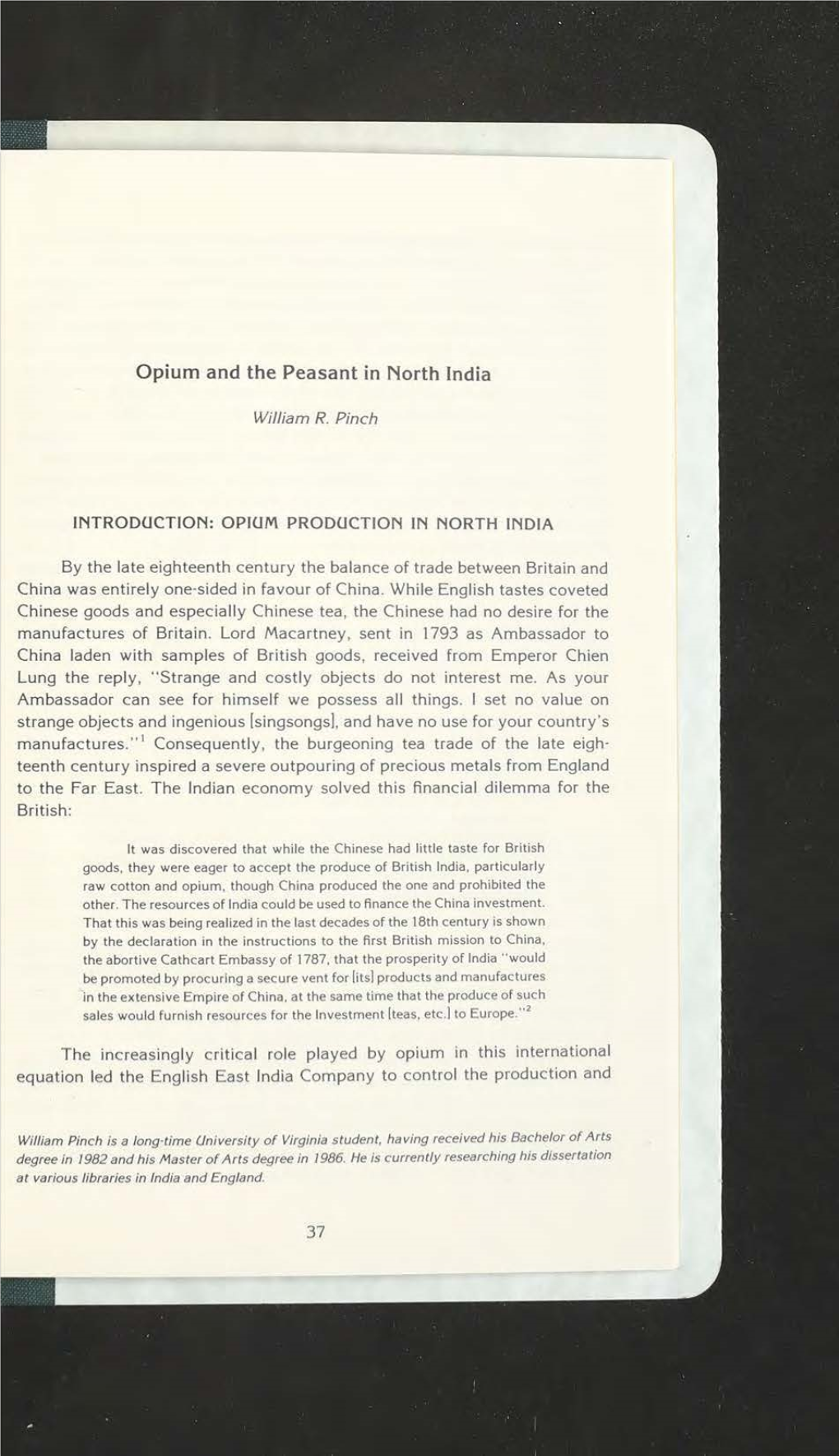 Opium and the Peasant in North India