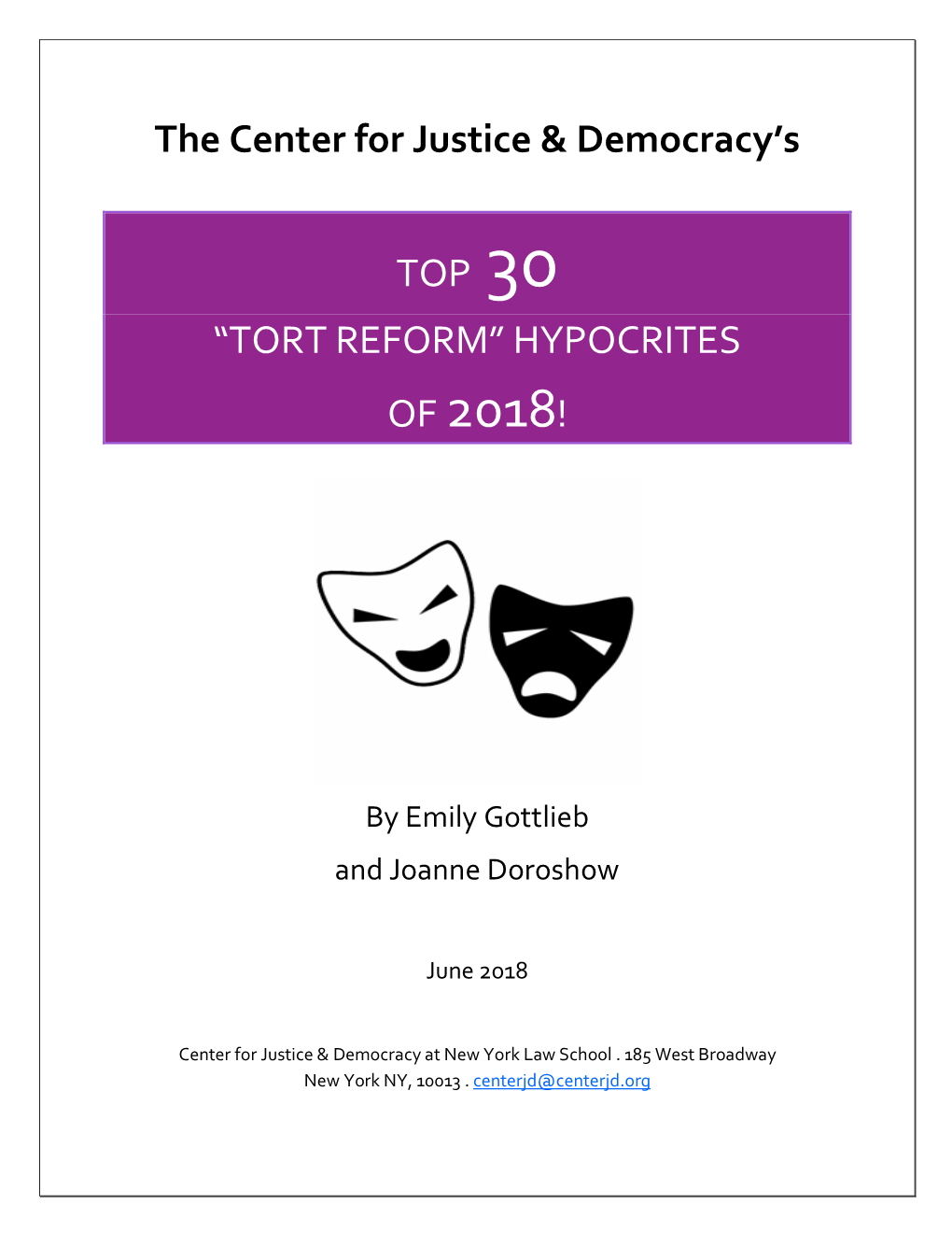 Top 30 “Tort Reform” Hypocrites of 2018!
