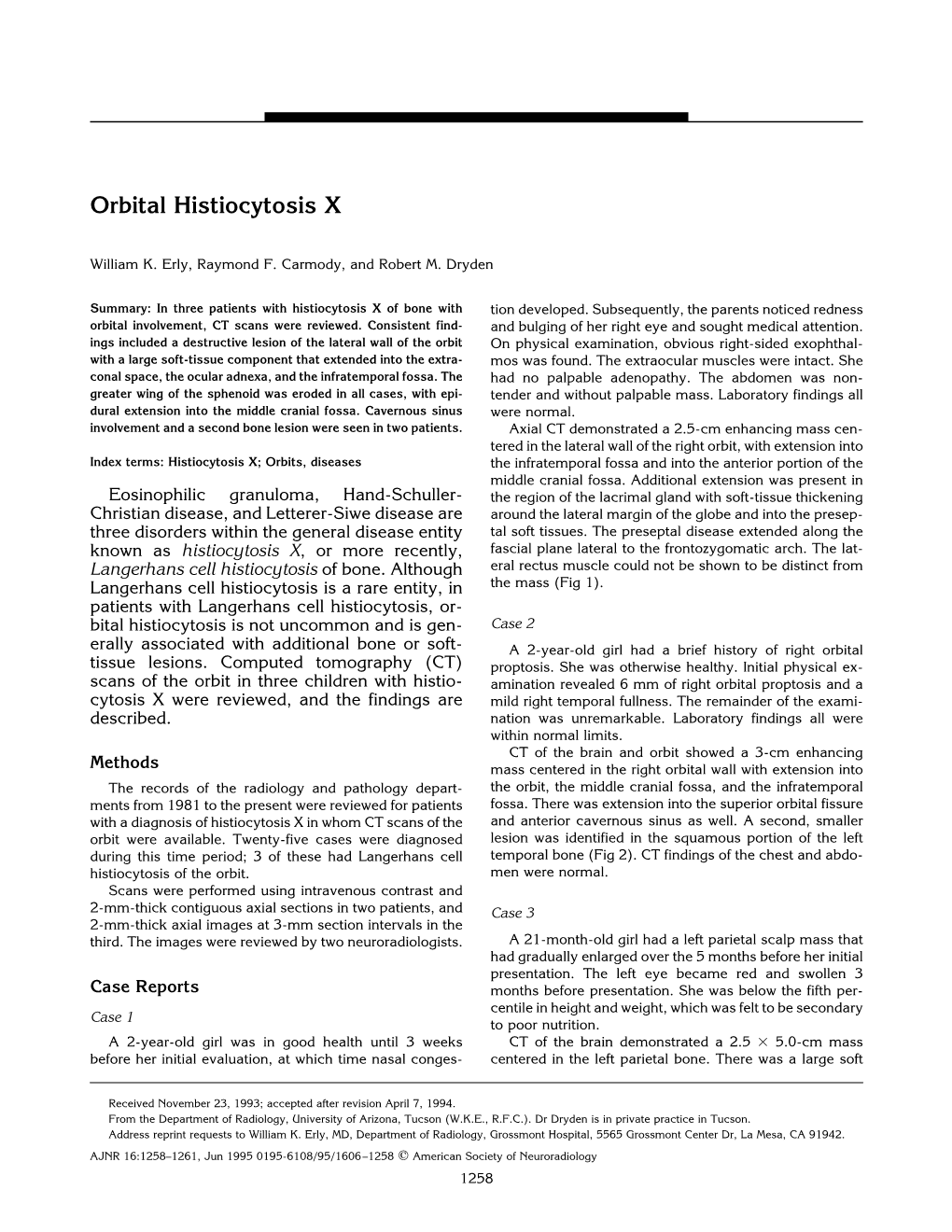 Orbital Histiocytosis X