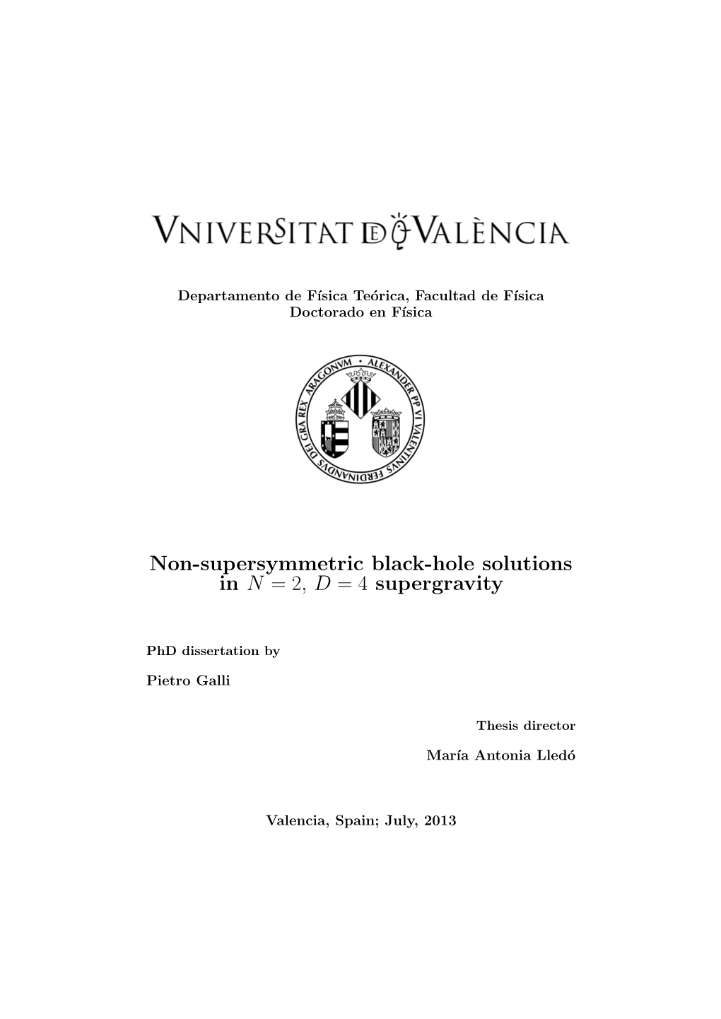 Non-Supersymmetric Black-Hole Solutions in N=2, D=4 Supergravity