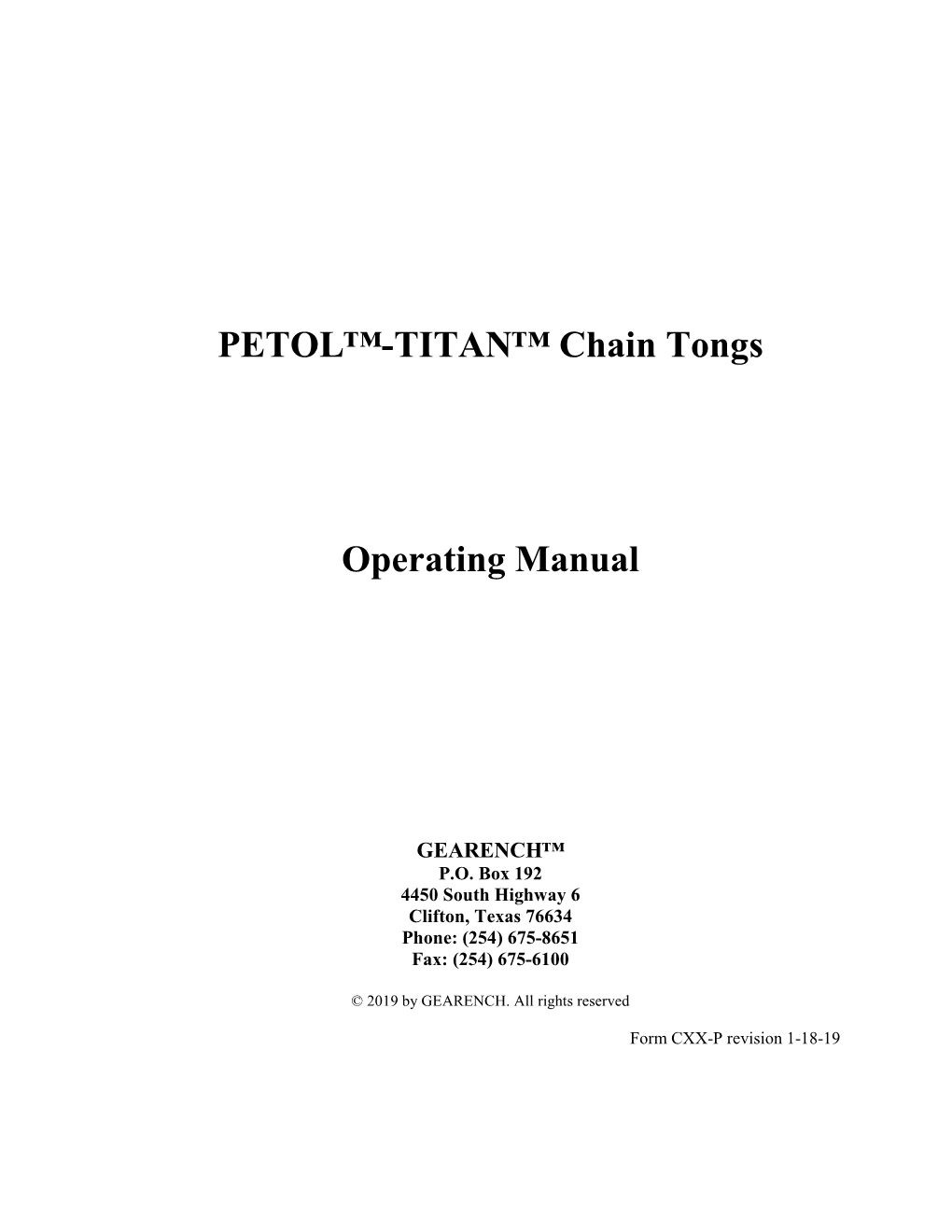 Petol Titan Chain Tongs