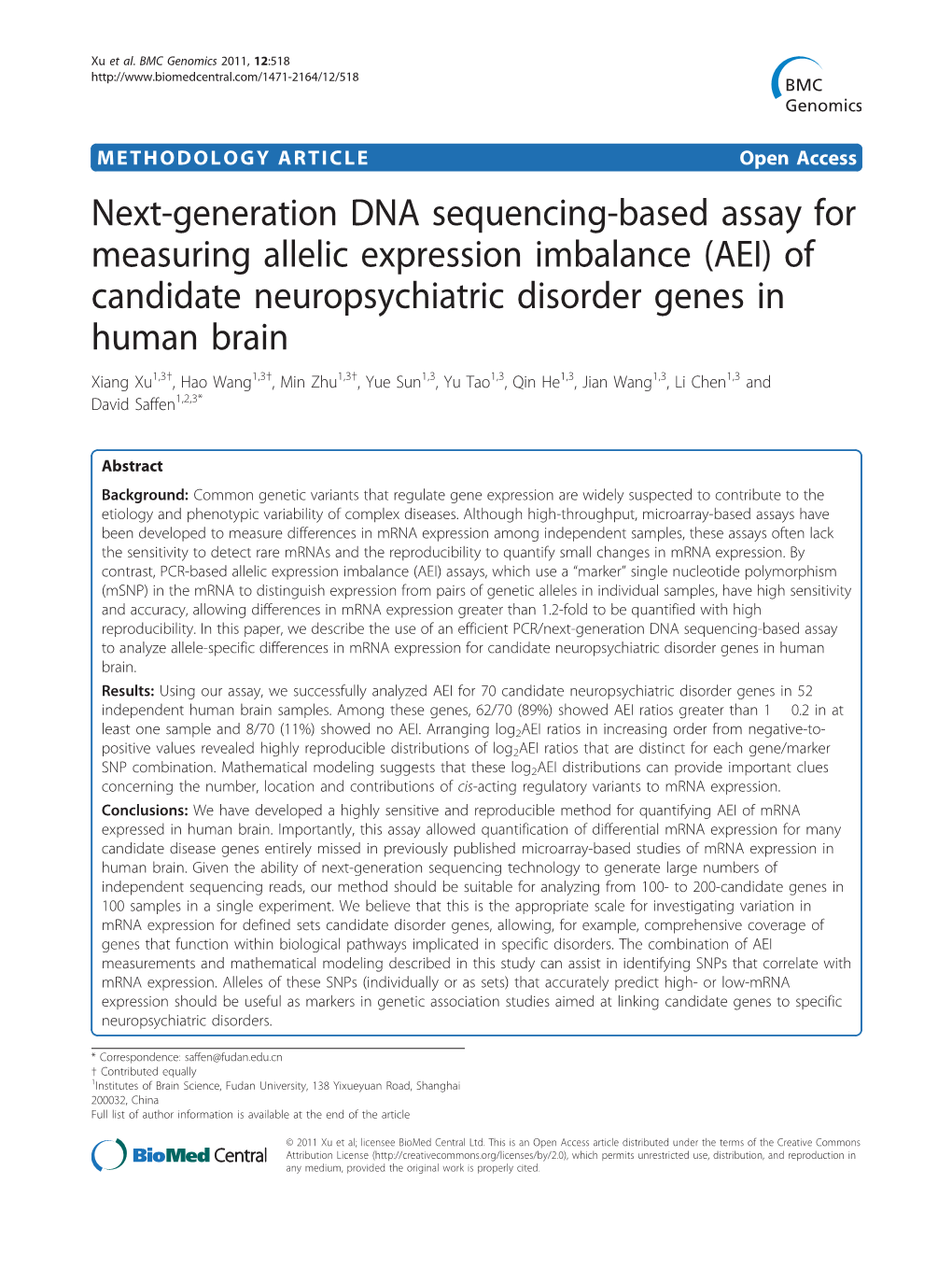 Next-Generation DNA Sequencing-Based Assay for Measuring Allelic
